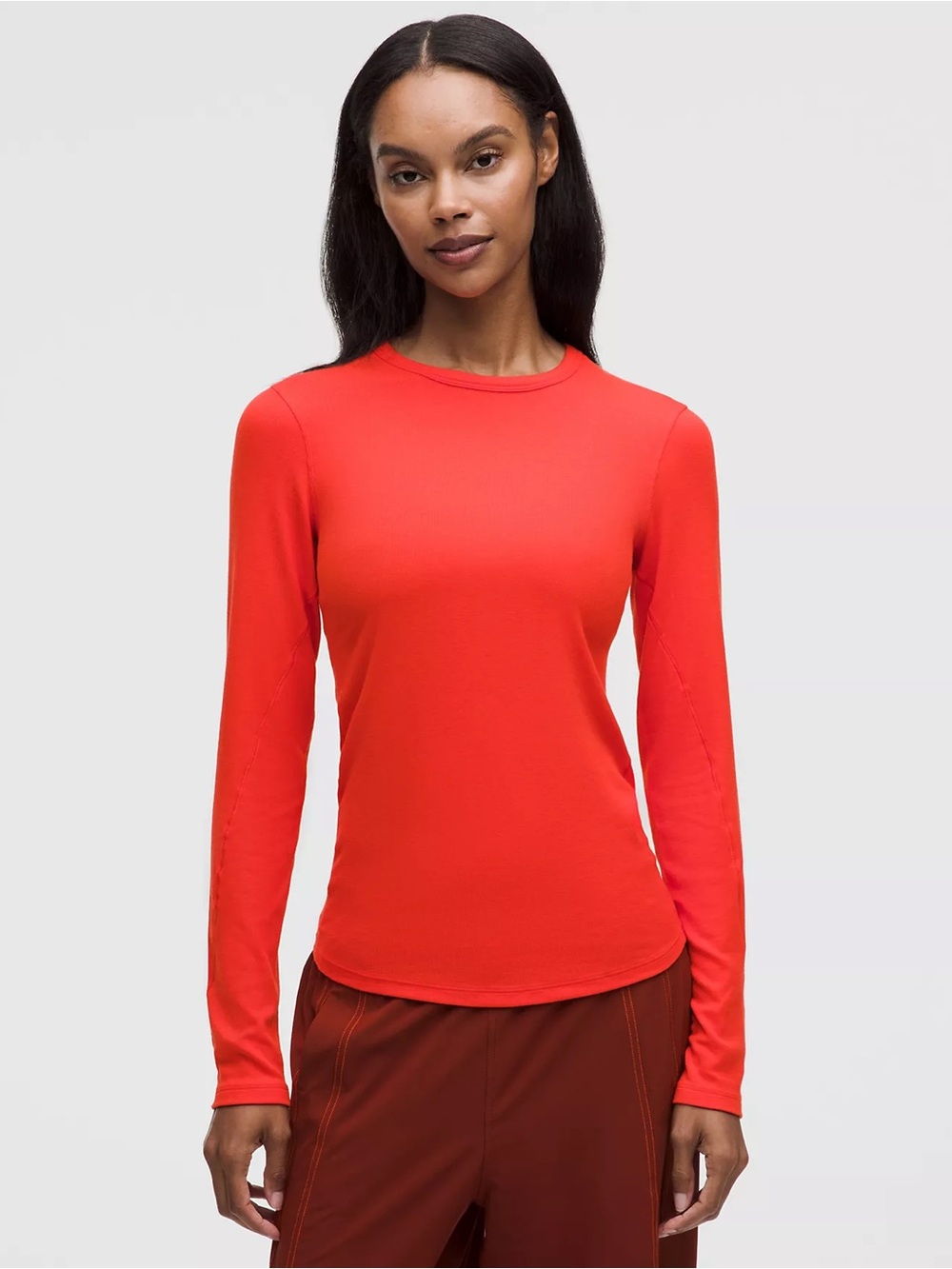 NWT Lululemon Hold Tight Long-Sleeve ribbed Shirt size 10 in cherry ember